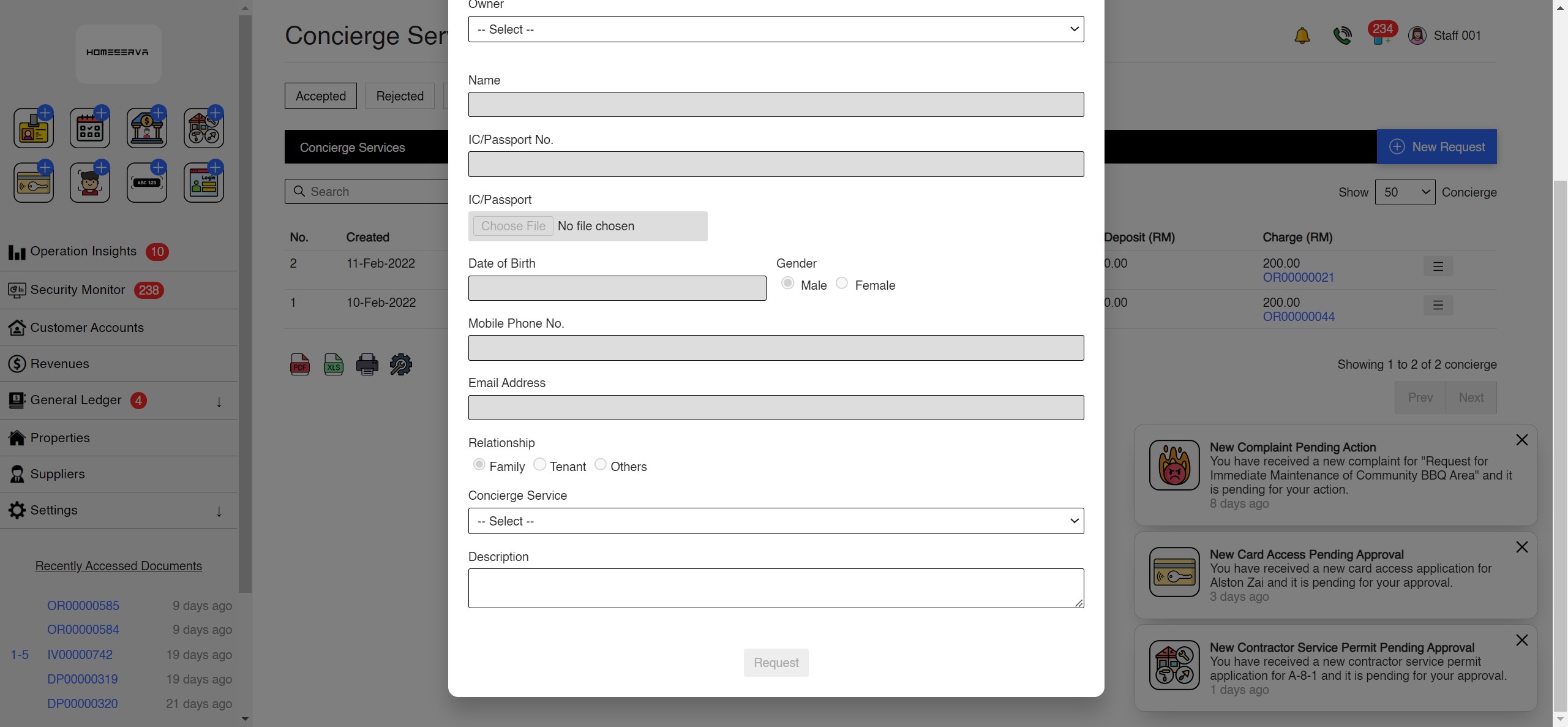 Concierge Services App Screenshot