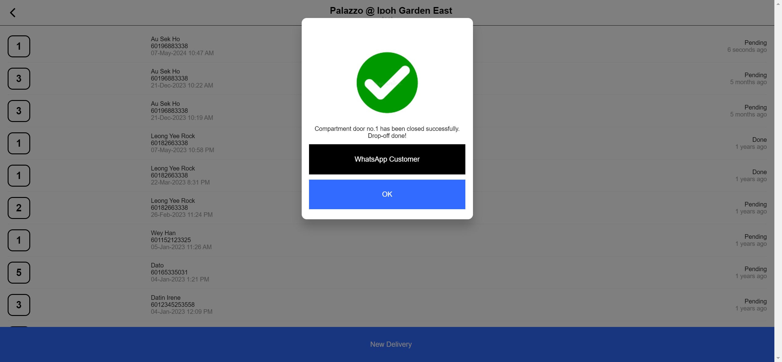 Smart Delivery Lockers App Screenshot
