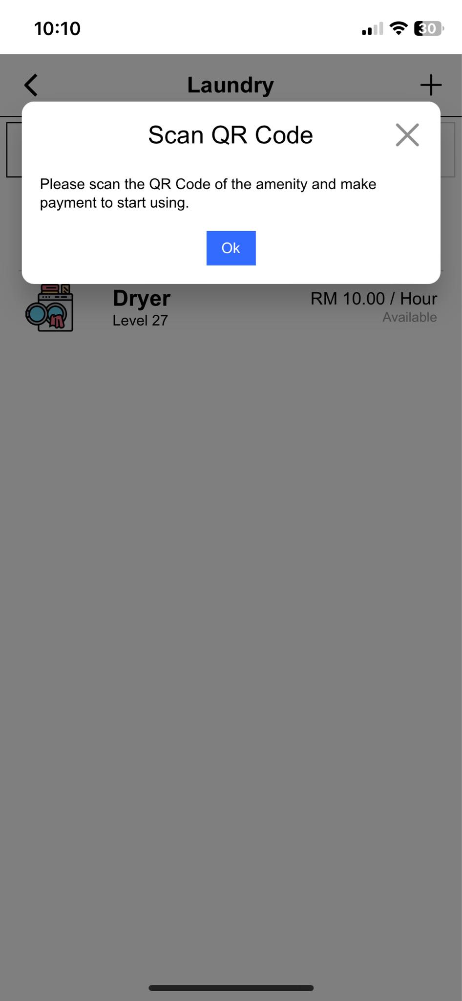 Self-Service Laundry App Screenshot