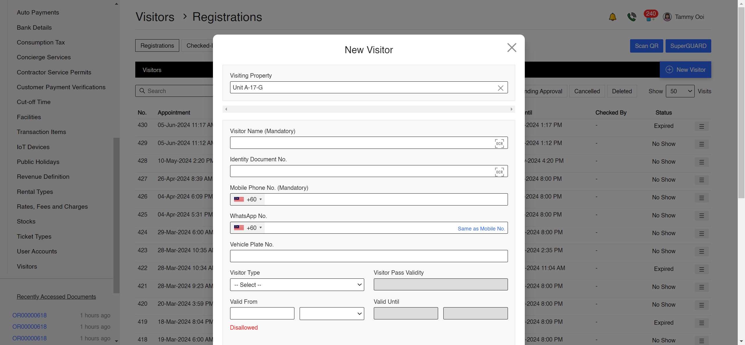 Visitors App Screenshot