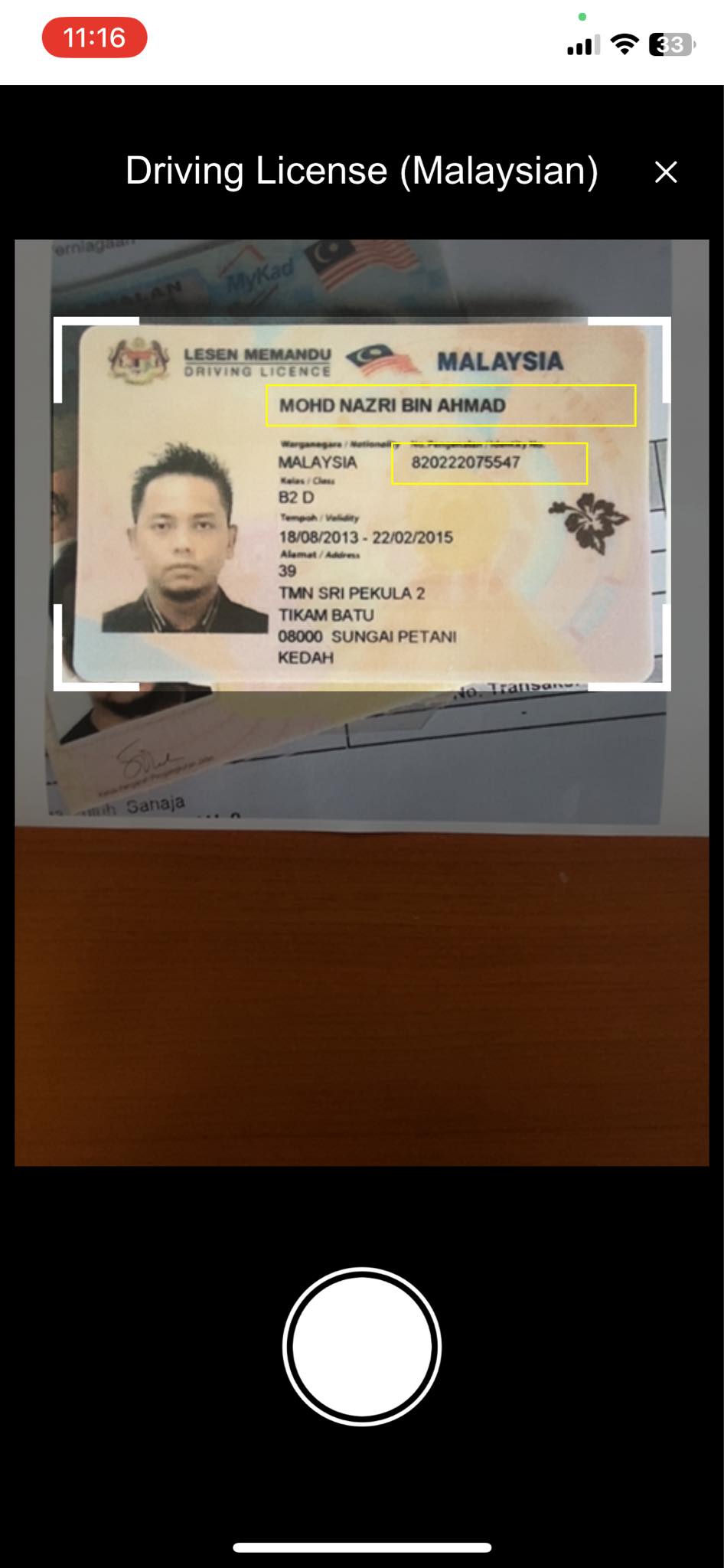 Visitors App - OCR Driving License